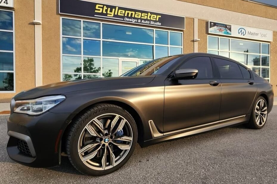 760i after satin PPF installation at Stylemaster in barrie.