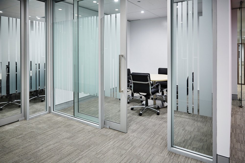 separate office with Frosted Window Film design.